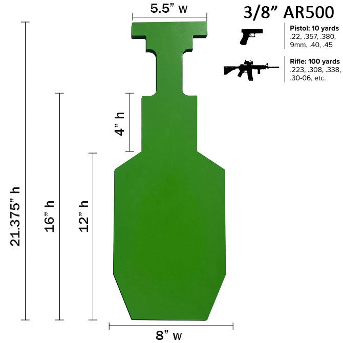 Legion Mini Silhouette IPSC 1/4" & 3/8" AR500