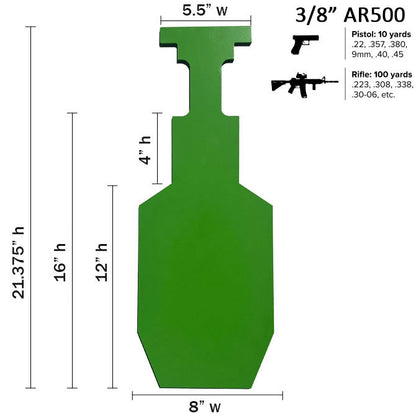 Legion Mini Silhouette IPSC 1/4" & 3/8" AR500
