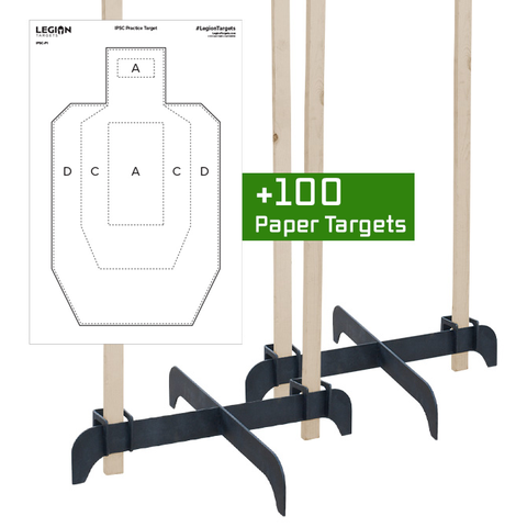 Legion Cross Target Stand Bundle (2 Stands and 100x IPSC Paper Targets)