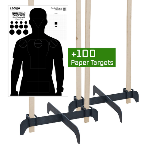 Legion Cross Target Stand Bundle (2 Stands and 100x TRFD Paper Targets)