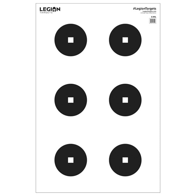 Round Target Army 6 Circle Military Training Paper Target (25 Pack) | Legion Targets